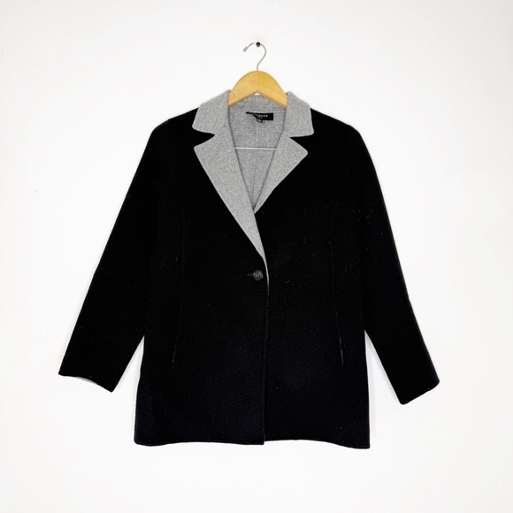 Talbots Petite Double-Face Wool Jacket Black & Gray Size 6P - Picture 2 of 6